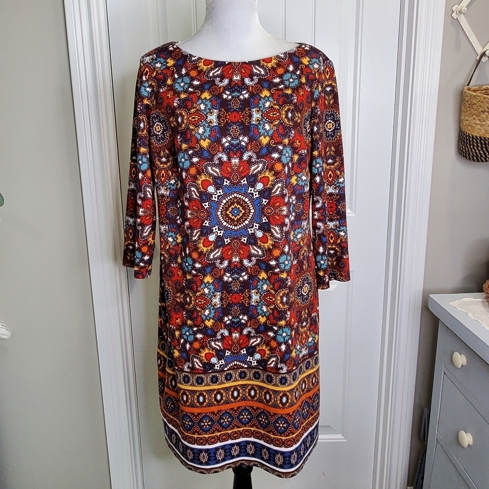 London Style Collection Print Dress. Sz 14 - Picture 6 of 11